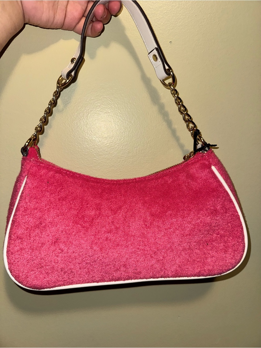 Juicy Couture Hot Pink Embroidered Chain-Handle Shoulder Bag - Picture 2 of 5